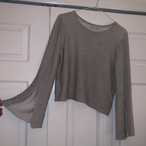 Zara Black and White Waffle Shirt